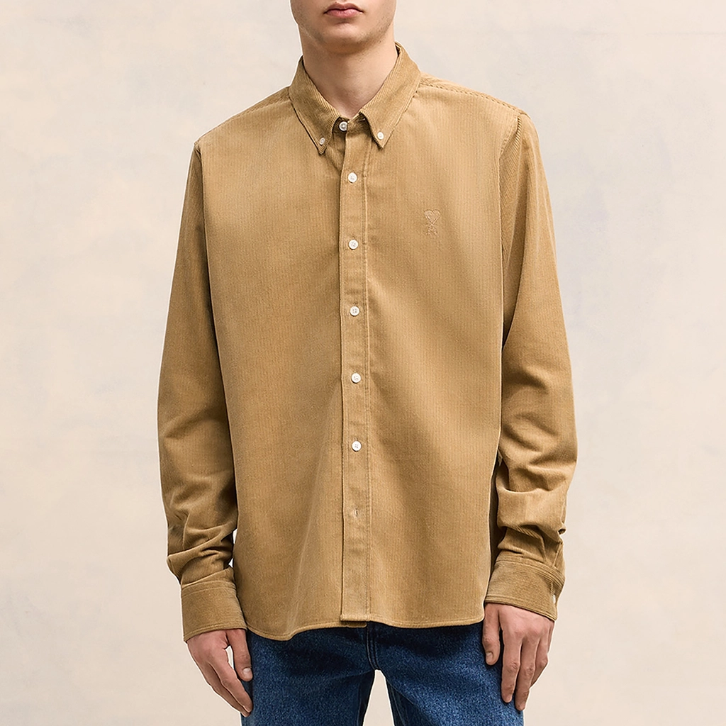 AMI Paris Cotton-Corduroy Classic Fit Shirt - S